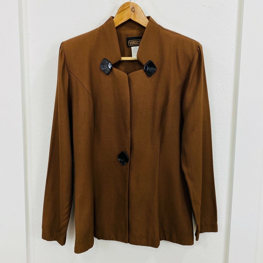 Virgo II Women's Blazer Size 8 Brown Career Business USA Made Vintage